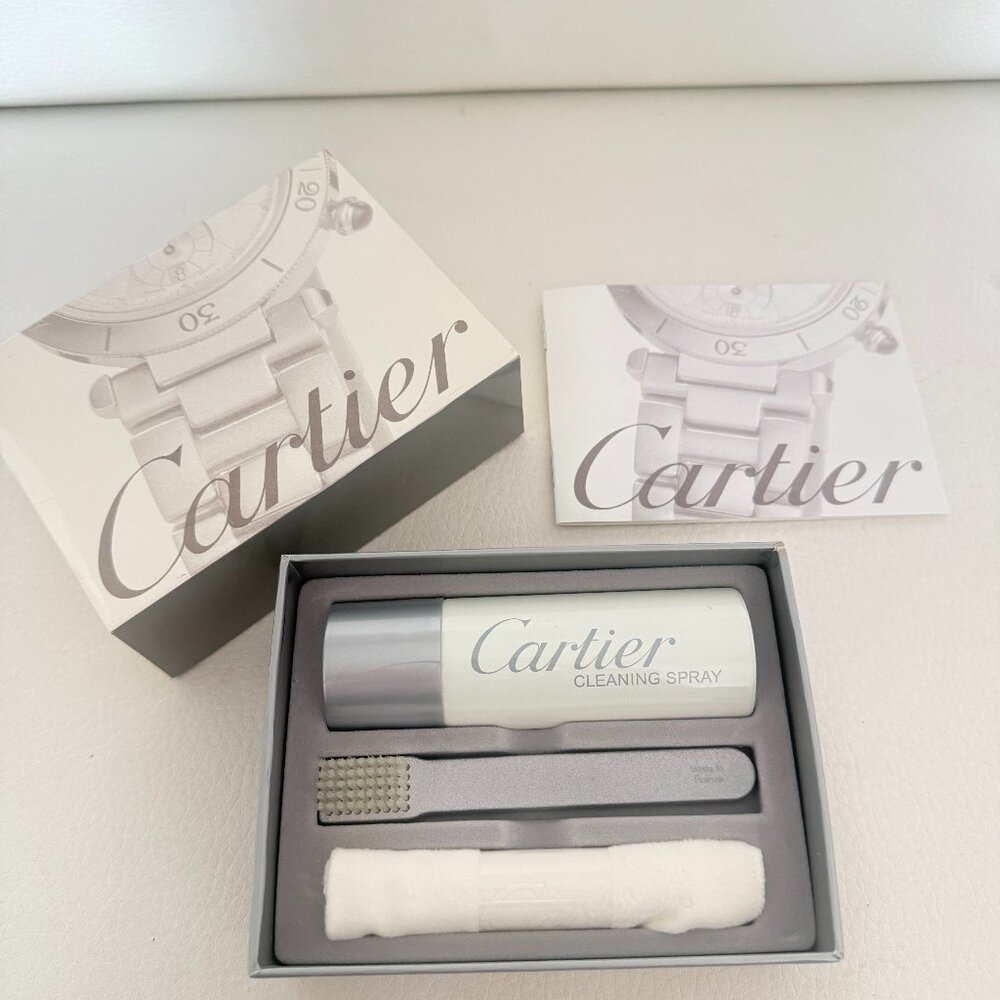 NIB Cartier Watch Cleaning Set (Spray, Brush and Wipe and booklet)